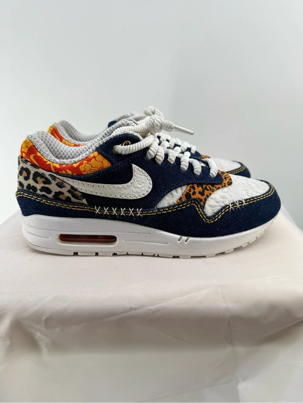 Air Max 1 Premium Denim Leopard Size 9M